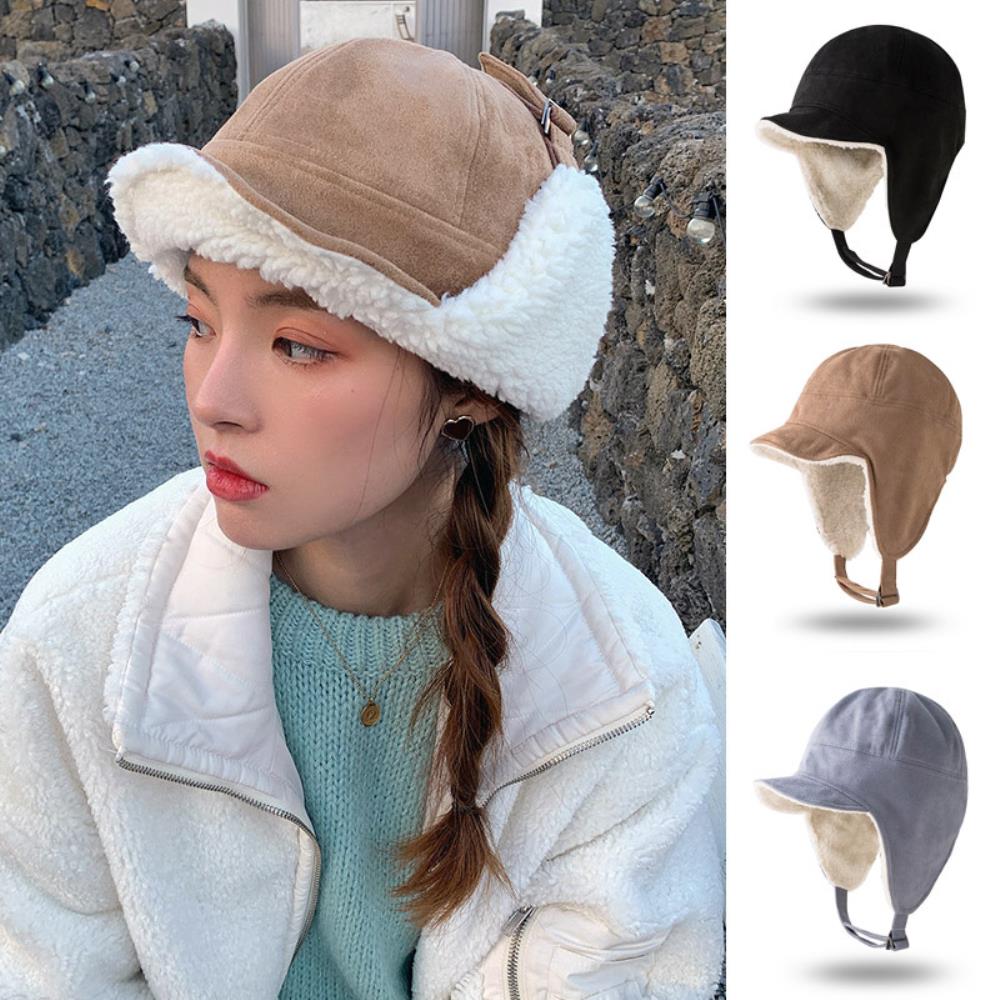 여자 겨울 양털 안감퍼 방한 모자