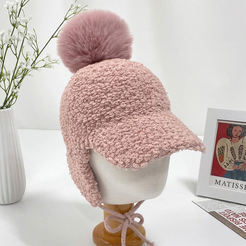 여자 겨울골프 왕방울 털볼캡 뽀글이 모자