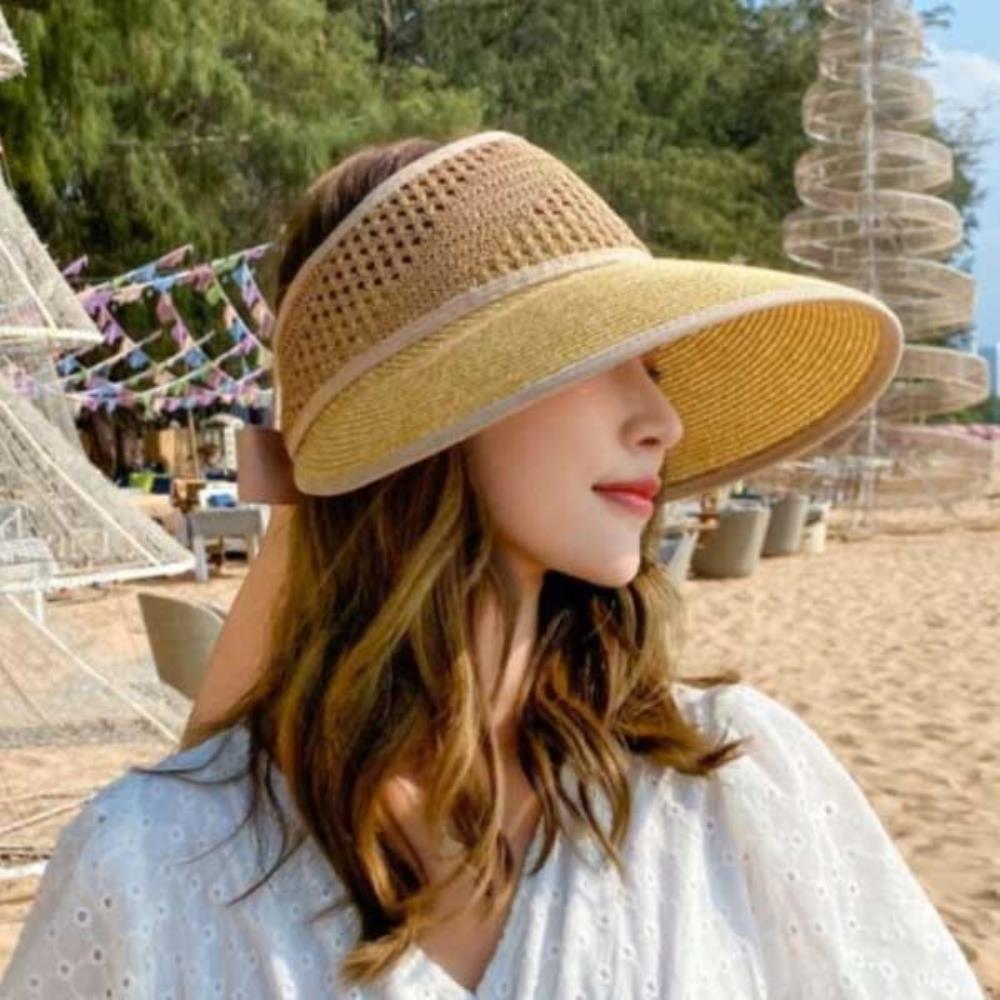 여자 여름 여행 해변 러블리 라탄 썬캡