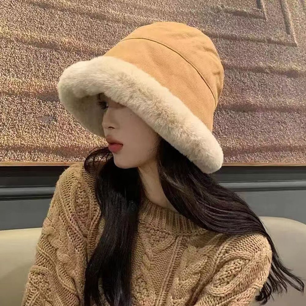 여자 무스탕 딥버킷 겨울 털안감 모자