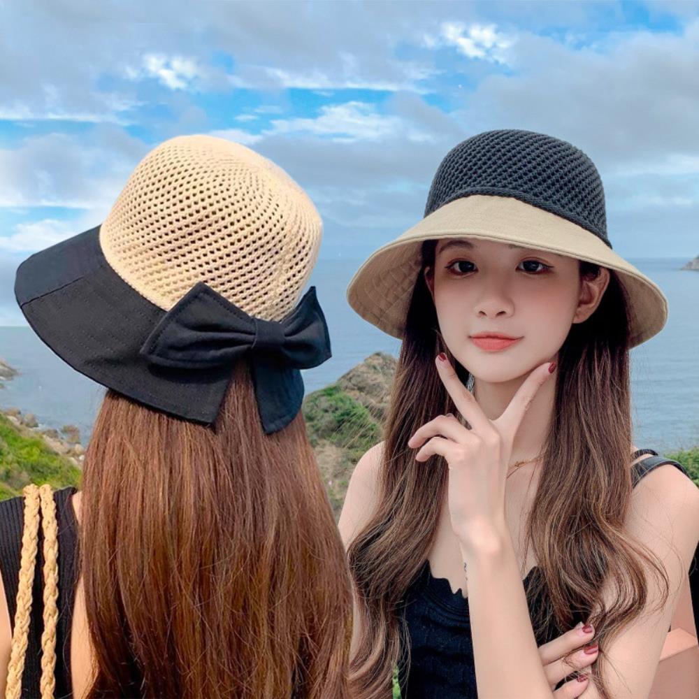여자 봄 여름 햇빛차단 여행 밀짚 모자