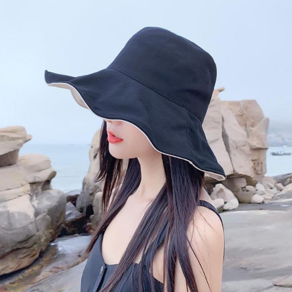 여자 봄 여름 패션 여행 배색 모자
